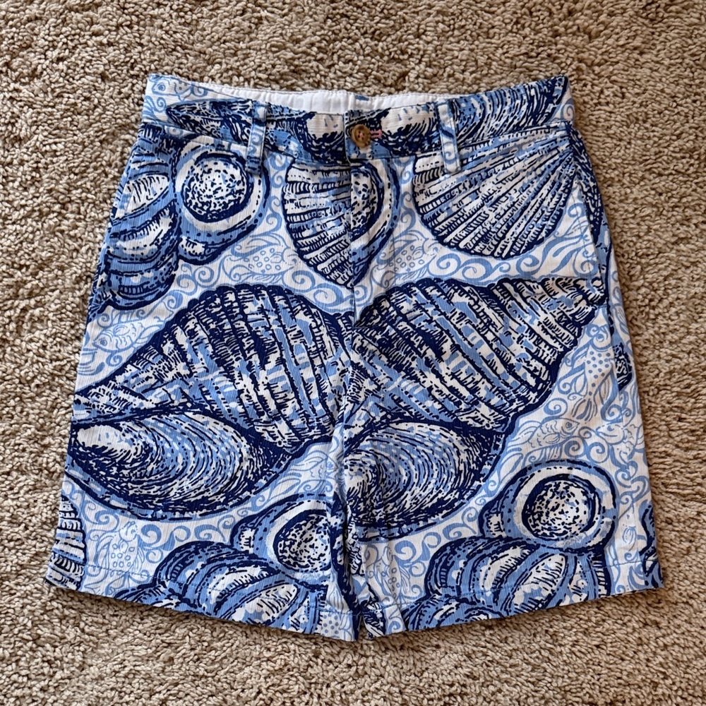 Lilly Pulitzer Boys Beaumont Shorts in Blue Peri Pop Up Stuffed Shells